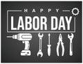 happy labor day greeting design vector with icon vector Royalty Free Stock Photo