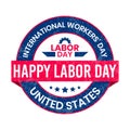 Happy Labor Day Holiday Badge, Banner, Rubber Stamp, Labour Day Celebration, Federal Holiday, USA Labor Day Logo, Working Day,