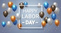 Happy Labor Day Holiday Poster Or Decoration Background With Balloons For Celebration Royalty Free Stock Photo