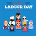 Happy Labor Day, International Workers Day typography Vector Template Design Illustration, vector illustration of workers