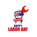 Happy Labor Day Logo Vector Template Design Illustration Royalty Free Stock Photo