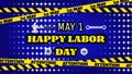 happy labor day massage on blue background