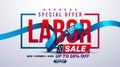 Happy Labor Day poster.USA labor day celebration with blue ribbon.Sale promotion advertising Brochures,Poster or Banner for