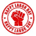 Happy labor day rubber stamp