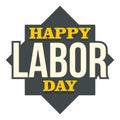 Happy labor day text logo icon, flat style Royalty Free Stock Photo