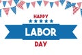 Happy labor day triangle stars usa flags vector design Royalty Free Stock Photo