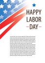 Happy labor day USA America flag with blue and red strip design for banner leaflet template advertising background Royalty Free Stock Photo