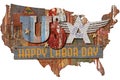 Happy Labor Day Art Folkart Sign