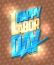 Happy labor day vector card design template Royalty Free Stock Photo