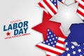 Happy Labor Day vector illustration. American flag inside scattered stars. Royalty Free Stock Photo