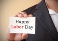 Happy labor day word on the white card Royalty Free Stock Photo