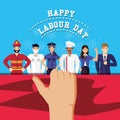 happy labour day with group of professionals