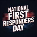 National First Responders Day Typography Poster Royalty Free Stock Photo