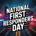 National First Responders Day Typography Poster Royalty Free Stock Photo