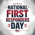 National First Responders Day Typography Poster Royalty Free Stock Photo