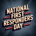 National First Responders Day Typography Poster Royalty Free Stock Photo