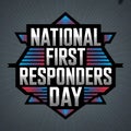 National First Responders Day Typography Poster Royalty Free Stock Photo