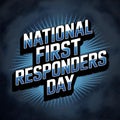 National First Responders Day Typography Poster Royalty Free Stock Photo