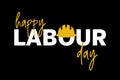 Happy Labour Day, lettering 1st may with yellow helmet. Labour Day banner background. International Workers day Royalty Free Stock Photo