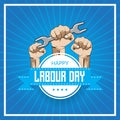 Happy Labour day, may day greeting concept