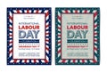 Happy Labour Day poster template with stars