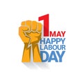 Happy labour day vector label