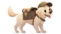 A Happy Labrador puppy dog cartoon