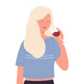 Happy lady drinking glass red wine Royalty Free Stock Photo