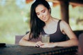 Woman Hydrating During Summer with Lemonade Juice Royalty Free Stock Photo