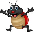 Happy ladybug cartoon
