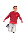 Happy latin child jumping isolated Royalty Free Stock Photo