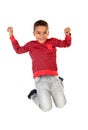 Happy latin child jumping isolated Royalty Free Stock Photo