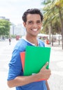 Happy latin student in the city Royalty Free Stock Photo