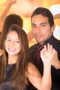 Happy latin young couple dancing in a nightclub Royalty Free Stock Photo