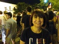 Happy Latina Woman in Georgetown After the Fireworks