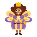 Happy latino girl in fairy princess costume for Halloween vector illustration Royalty Free Stock Photo