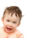 Happy laughing dishevelled baby