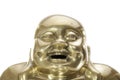 Happy laughing face of a traditional brass buddha Royalty Free Stock Photo