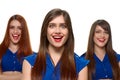 Happy laughing triplets Royalty Free Stock Photo