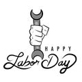 Happy Laybor Day worker hand illustration