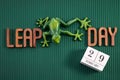 Happy Leap Day on 29 February with Jumping Frog