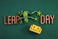 Happy Leap Day on 29 February with Jumping Frog