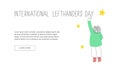 Happy Left-handers Day web banner template. August 13, International Lefthanders Day.