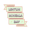 Happy Lehtun Mingala greeting emblem Royalty Free Stock Photo