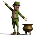 A Happy Leprechaun celebrating the holiday Royalty Free Stock Photo