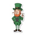 Happy Leprechaun Character with Peace Sign Gesture Royalty Free Stock Photo