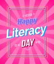 Happy Literacy Day Colored Framed Poster