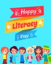 Happy Literacy Day Congratulation Postcard