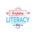 Happy Literacy Day Icon Vector Illustration