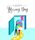 Literacy day book imagination for children concept